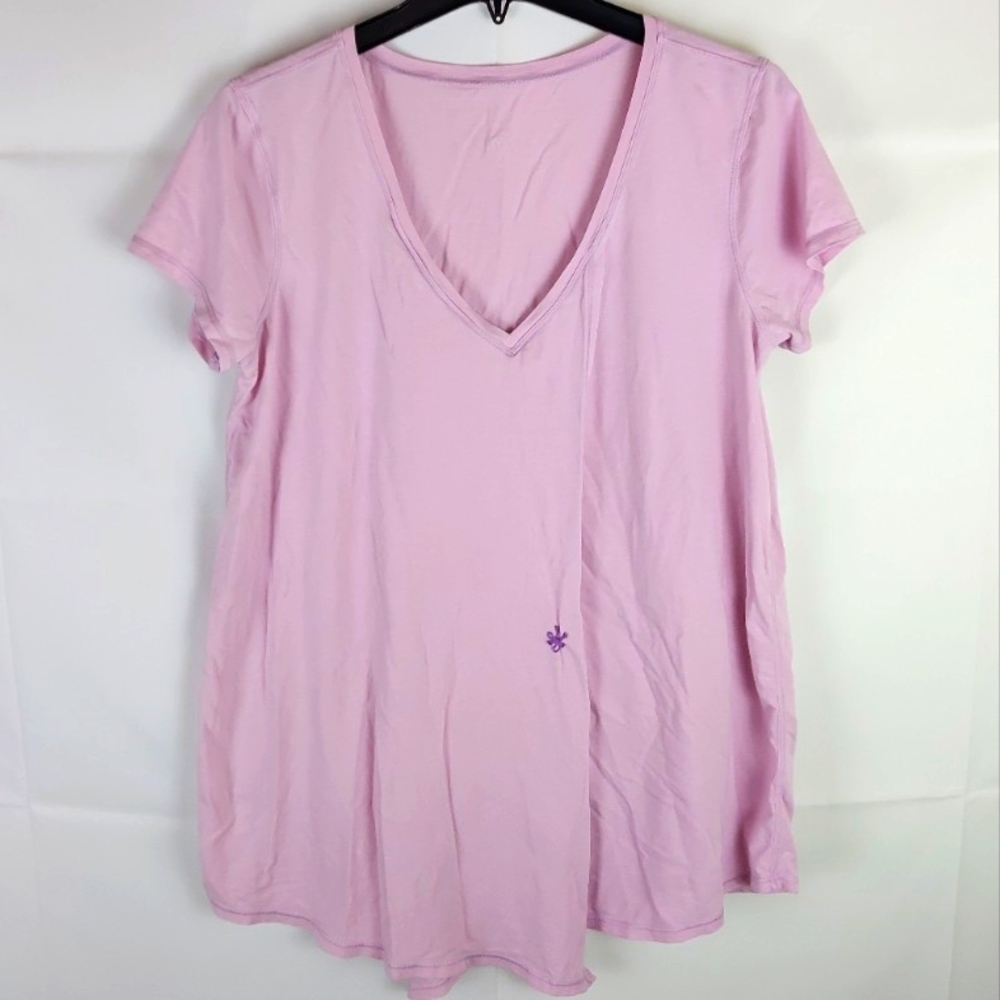 Lululemon V-Neck T-Shirt Top Womens OS Loungewear Soft Girl Preppy Gorpcore Yoga